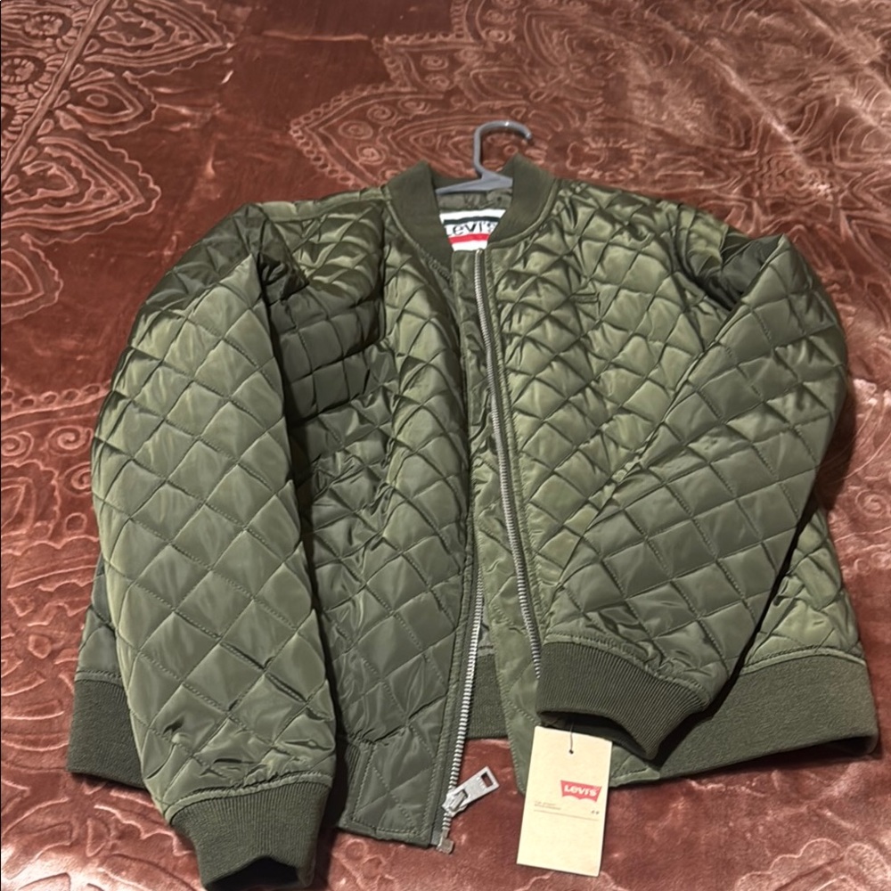 Levi's Olive Quilted Bomber Jacket NEW WITH TAG